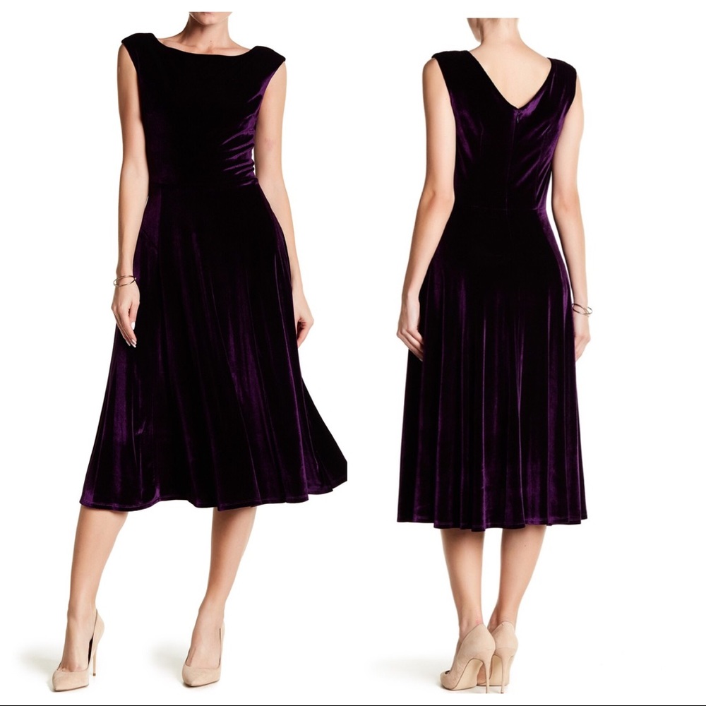 Betsey Johnson Sleeveless Velvet Midi Dress - Picture 1 of 6